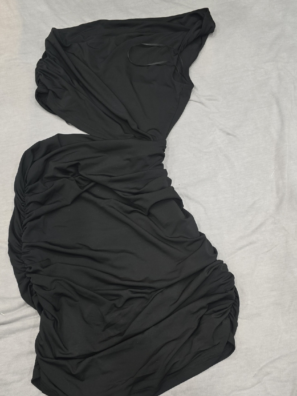 Urban Outfitters Black Ruched One-Shoulder Dress